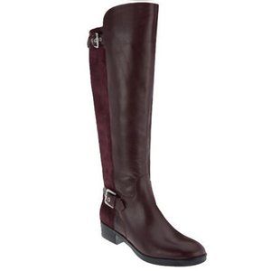 Marc Fisher Medium Calf Tall Shaft Leather Burgundy Size 7M